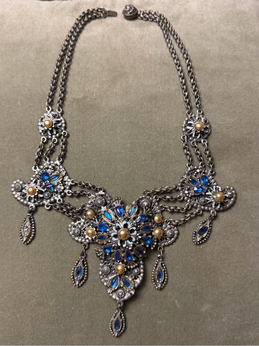 1940s "Thief of Bagdad" Festoon necklace designed by Alexander Korda- Signed